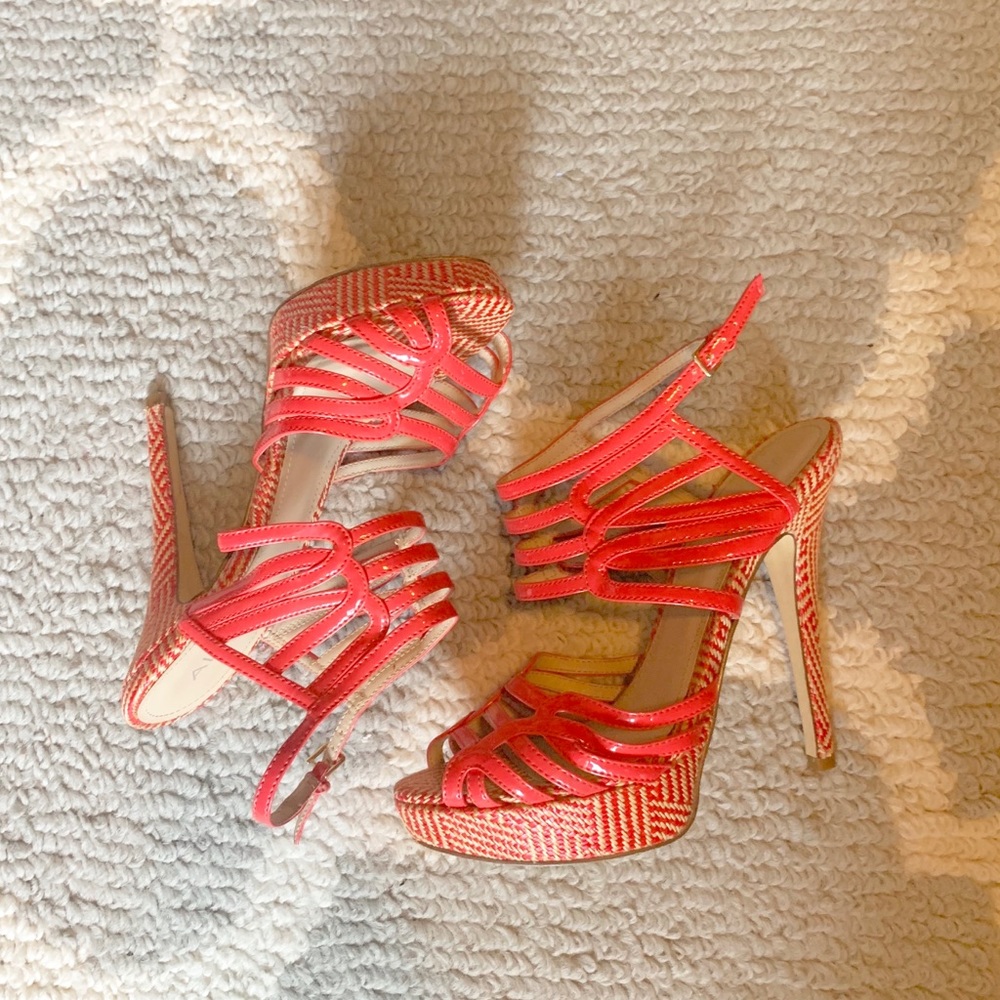 ALDO coral cage heels